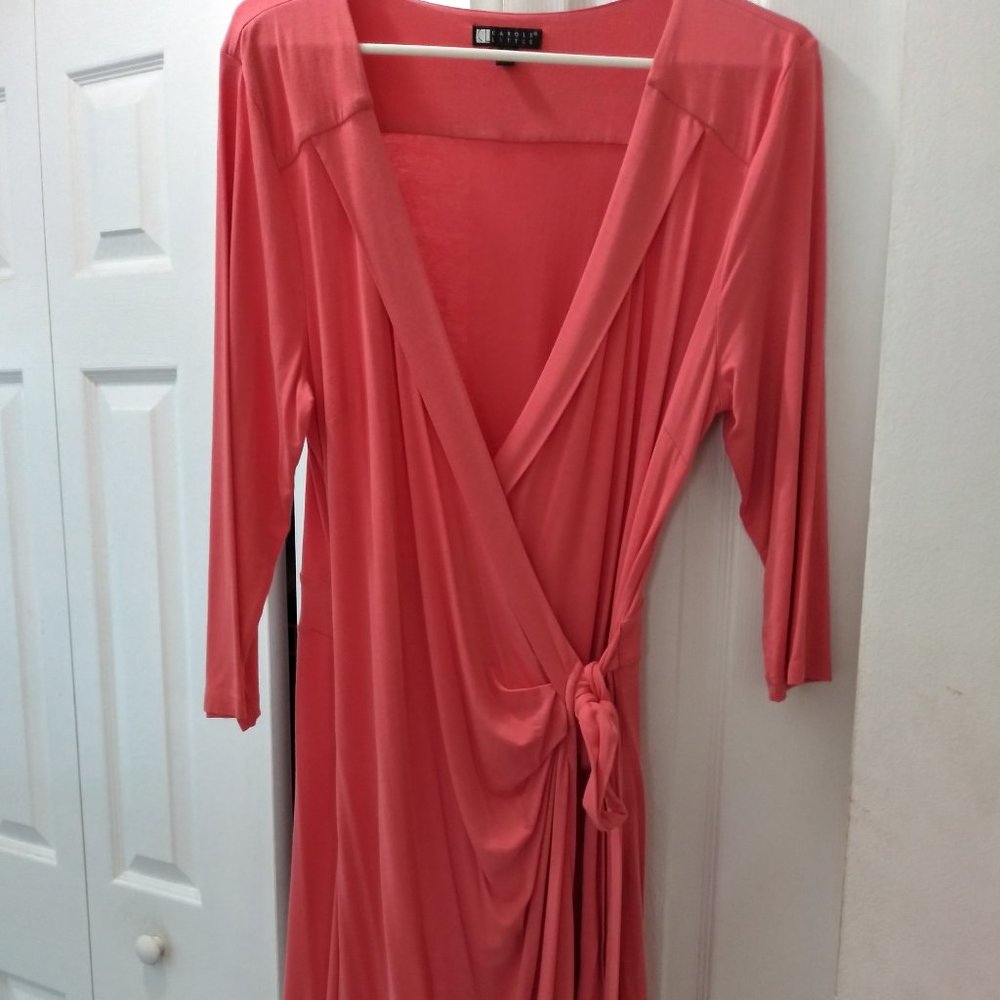 Coral Wrap Around Dress